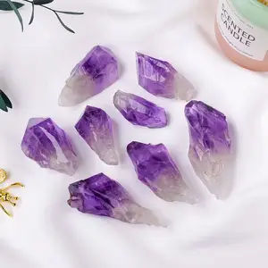 Wholesale Natural Healing Crystal Amethyst Raw Stone Crafts Carved Gemstone Backbone For Decor