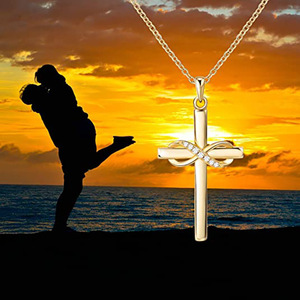 Article populaire : Collier <span class=keywords><strong>pendentif</strong></span> crucifix Nafu à lanières croisées, en cuivre écologique, é<span class=keywords><strong>l</strong></span>égant, avec symbole de <span class=keywords><strong>l</strong></span>'<span class=keywords><strong>infini</strong></span>, pour couples - Product Image 2