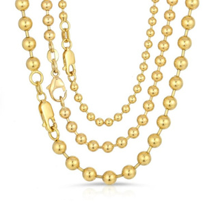Collier à perles <span class=keywords><strong>italien</strong></span> classique et confortable pour femmes et dames, or 18k, plaqué pvd, acier inoxydable, chaîne perlée, collier en vrac - Product Image 3