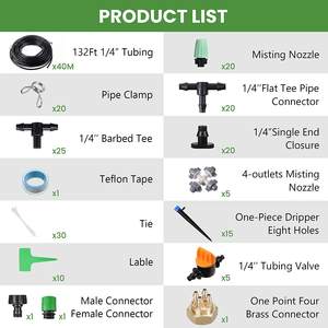 Sistema de Riego por Goteo de 40m/20m, Tubería de PVC/ABS, Aspersores, Goteros, Kit de Riego para Jardín Exterior - Product Image 2