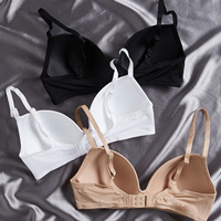 Conjunto de 3 Piezas para mujer Sujetador Unicolor Soutien-gorge Sans Armatures Gather Ultra Thin Wireless Bra Basics Sujetador acolchado para mujer