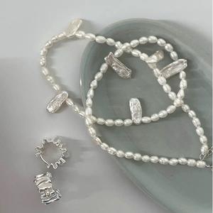 Collier en perles baroques naturelles, style unique, tendance mode européenne et américaine, en argent 925, perles en forme de pipa inspirées du style français - Product Image 4