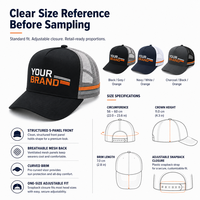 Casquettes de camionneur d'extérieur en gros, avec patch brodé personnalisé, dos en maille, pour le camping, la montagne, l'aventure, style vintage, casquette snapback
