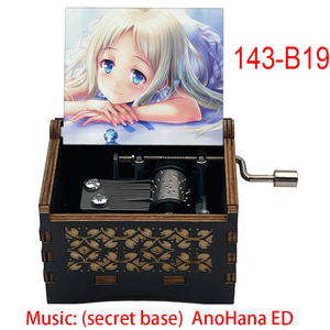 Caja de música con manivela de madera con Base secreta Anime la flor que vimos ese día película lindo recuerdo especial amigos regalos de navidad - Product Image 4