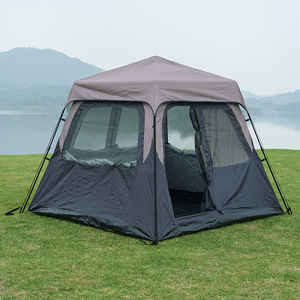 เต็นท์แคมป์ปิ้งสำหรับครอบครัวแบบ Glamping โครงสร้างตรง แข็งแรง ทนทานทุกฤดู สองชั้น กันน้ำ น้ำหนักเบา กางอัตโนมัติรวดเร็ว - Product Image 3