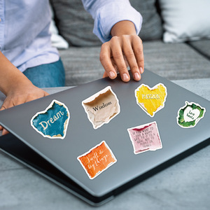 New 50Pcs Rách Tay Retro Inspirational Tiếng Anh <span class=keywords><strong>Slogan</strong></span> Hỗn Hợp Khuyến Khích Phim Hoạt Hình Graffiti Không Thấm Nước Vinyl Tùy Chỉnh Chết Cắt Sticker - Product Image 5