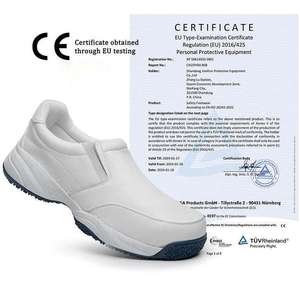 JIANKUN-Zapatos DE SEGURIDAD SR súper antideslizantes para chef, zapatos blancos de microfibra, impermeables, con punta de acero, antigolpes, para enfermeras y trabajadores - Product Image 2