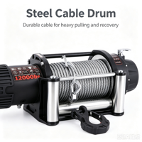 Treuil électrique 12V 12000 Lbs avec câble en acier, treuil de récupération pour 4x4, camion, SUV, tout-terrain, conduite sur sable et dunes