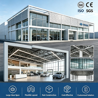 Structure en acier à travée libre pour showroom automobile 4S, concessionnaire automobile commercial préfabriqué pour l'affichage et le stockage, hall d'exposition