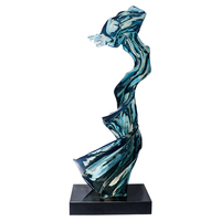 Sculpture d'art abstraite pour la décoration intérieure, sculpture en résine époxy transparente de forme irrégulière, décoration de centre commercial