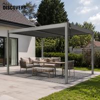 Pergola bioclimatique motorisée en aluminium 4x4 avec toit à lames orientables, étanche, pour terrasse extérieure, gazebo, pavillon en aluminium