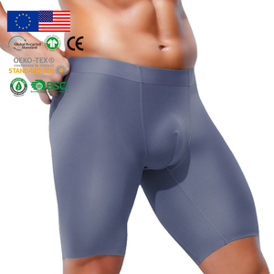 Sous-vêtements pour hommes, fabrication en usine, bleu clair gris, tissu modal lisse, confort quotidien, coupe longue, soutien optimal, caleçons et boxers pour hommes - Product Image 2