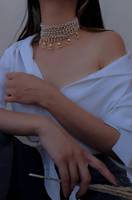 Ensemble de colliers ras-de-cou en laiton plaqué or d'Inde du Sud avec perles d'imitation, style avant-gardiste vintage Bollywood, bijoux pour femmes, personnalisable