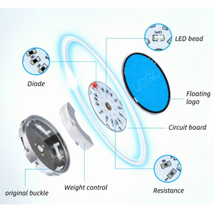 63mm 392 nổi chiếu sáng bánh xe trung tâm mũ cho né tránh thách thức SRT 300 với ánh sáng LED Magnetic levitation <span class=keywords><strong>Hub</strong></span> cap - Product Image 4