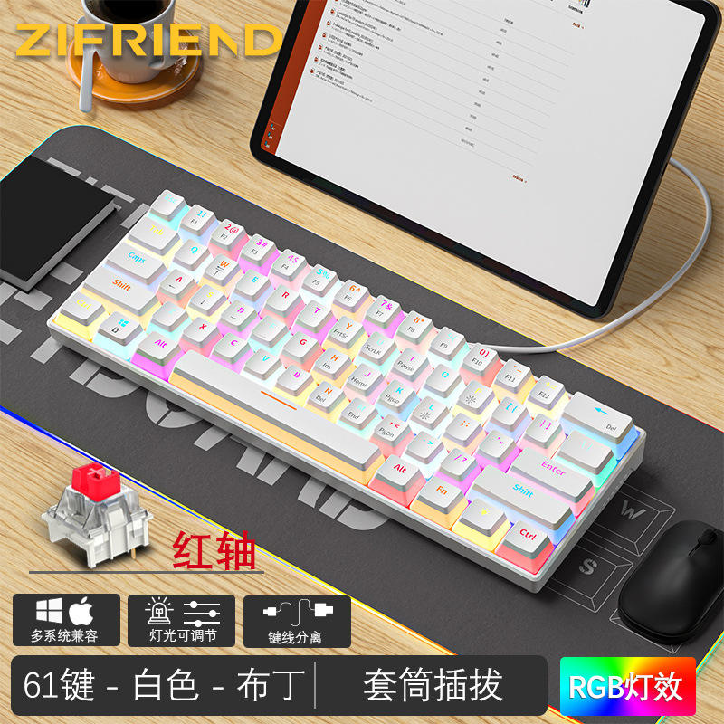 61 Keys-White Pudding [Wired] RGB-Red Axis