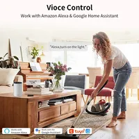 Tuya Wifi Smart APP Contrôle Panneau de Verre Tactile Interrupteurs Muraux EU 1/2/3/4 Gang Télécommande avec Condensateur