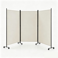 Paravent mobile élégant 3 pièces de 255 cm de large, pliable, avec roulettes pour optimiser l'espace intérieur