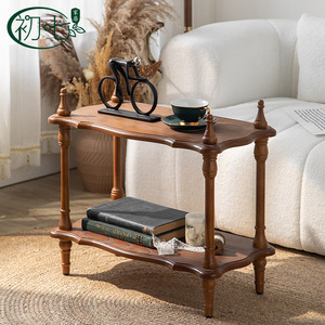 Estante de Madera Maciza Vintage de Múltiples Niveles, Color Nogal, Estante de Exhibición Independiente para Sala de Estar o Floristería, Almacenamiento Decorativo - Product Image 3