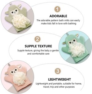 Gants <span class=keywords><strong>de</strong></span> bain en <span class=keywords><strong>maille</strong></span> pour bébé, fourchettes colorées et mignonnes, dessin animé, pour enfants - Product Image 6