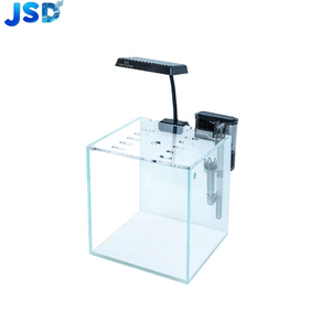 אקווריום מיני JSD עם זכוכית אולטרה שקופה, פילטר מפל ללא צורך בהחלפת מים, תאורת לד מתכווננת 360 מעלות - Product Image 1