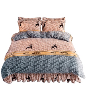 Selimut Tempat Tidur Gaya Baru Grosir Tekstil Musim Dingin Hangat Flanel Tebal Lembut Desain Kartun Pilihan Rumah Set Sprei - Product Image 1