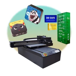 Impresora de cama plana UV de tamaño 6090 con tres cabezales de impresión xp600 tx800 i3200 para impresión de cama plana DIY