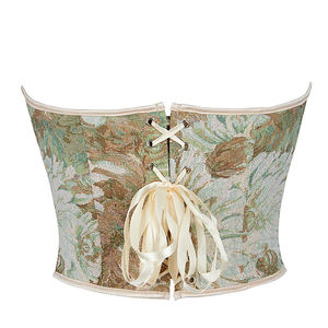 महिलाओं के विंटेज पुष्प स्ट्रैपलेस फीता-अप कॉर्सेट बटियर सेक्सी स्ट्रीट गार्सेट ट्यूब शीर्ष - Product Image 3