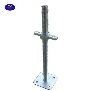 Base de clavija de rosca hueca ajustable para construcción, andamio de Metal, altura ajustable