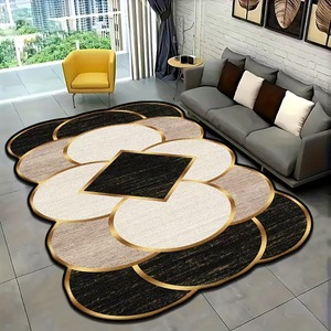 Vàng In Kim Cương Nhung Thảm Phòng Khách Thảm Chống Trượt Đặc Biệt Hình Sàn Mat - Product Image 5