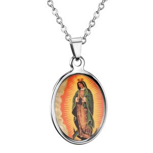 Collar con Colgante Flotante de la Virgen María en Acero Inoxidable, Religioso, Madre Diosa - Product Image 4