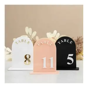 Nomor meja akrilik kustom tanda pernikahan nomor meja pernikahan tengah meja dekorasi kartu tempat