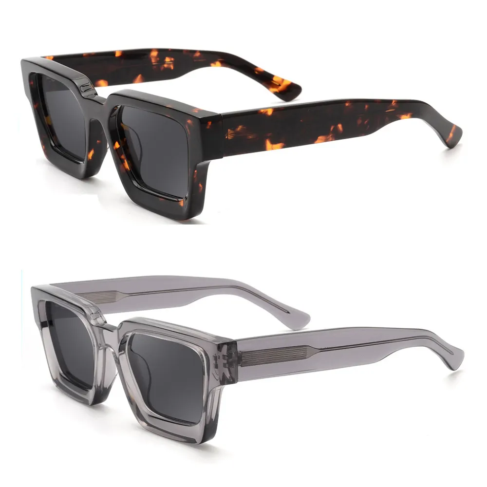 High End Designer Sunglasses 2022 Handmade Thick Square Acetate Sun Glasses for Men Women 2023