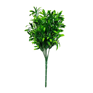 Bouquet de plantes vertes artificielles à 7 tiges et 35 mailles, hauteur 34 cm, pour décoration maison et mariage - Product Image 5