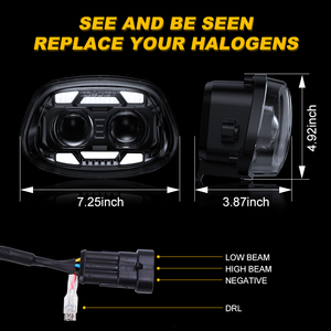 ไฟหน้ามอเตอร์ไซค์ LOYO แบบ LED สำหรับเปลี่ยน ทนทาน ใช้ได้กับสกู๊ตเตอร์ พร้อมไฟ DRL สำหรับ <span class=keywords><strong>Vespa</strong></span> Sprint <span class=keywords><strong>150</strong></span> GL <span class=keywords><strong>Super</strong></span> GTR ปี 2017-2025 - Product Image 2