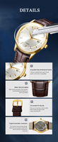 Montre à mouvement automatique Miyota 9015 NH35 avec cristal saphir bombé, bracelet en cuir, logo personnalisé, montre vintage rétro pour homme