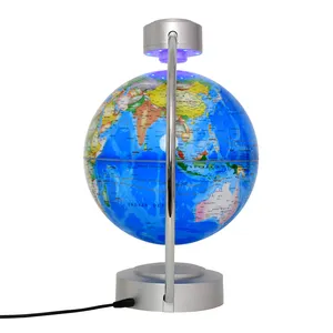 Lâmpada de mesa levitante 8 ", globo de rotação, forma única, levitate, mapa do mundo flutuante