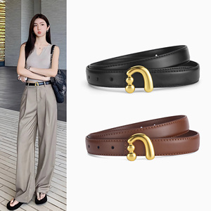 <span class=keywords><strong>Cintura</strong></span> da Donna all'Ingrosso, Larghezza 2cm, Classica ed Elegante, Personalizzabile, in Pelle <span class=keywords><strong>Marrone</strong></span> con Fibbia in Lega Semplice e Originale - Product Image 2