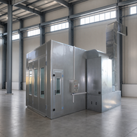Cabines de peinture infrarouges électriques professionnelles abordables de 43 kW pour voitures 80 ° Cabine de peinture automobile avec double ventilateur d'admission et four de séchage