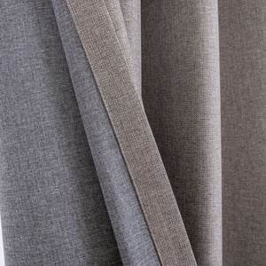 Usine directe personnalisé King-Size lin tissu rideaux nouveau 280 largeur pleine occultation classique PVC laminé tissé Technique - Product Image 6