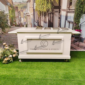 Chariot en bois personnalisé pour vendeurs de rue Chariot mobile pour snack Chariot de nourriture pliable avec boîte à lumière LED - Product Image 5