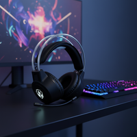 Casque de jeu sans fil BT5.4 personnalisé avec logo OEM, microphone HD RGB, casque supra-auriculaire avec charge Type-C et faible latence