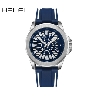HELEI Nouvelle Montre à Quartz Étanche pour Homme avec Bracelet en Silicone Bicolore, Modèle Tendance et Très Vendu à l'Étranger, Idéale pour Étudiants - Product Image 6