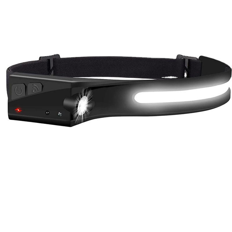 COB-светодиодный индукционный налобный фонарь на 1200 мА · ч с зарядкой от USB, водонепроницаемый налобный фонарь, 5 режимов освещения, сенсорный налобный фонарь