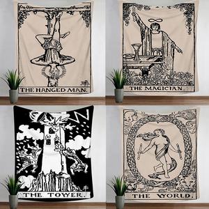 خط الرسم سلسلة التارو الجدار خلفية معلقة قماش بطاقة قصيرة أفخم عالية الجودة مستطيلة نسيج - Product Image 3