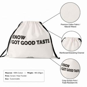 Sac à dos en coton personnalisé avec cordon de serrage, logo OEM, réutilisable pour promotion de marque, cadeau, artisanat, bougies, école, sport, vente en gros - Product Image 4