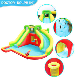 Château <span class=keywords><strong>gonflable</strong></span> avec toboggan aquatique pour fête d'usine Doctor Dolphin, capacité de 180 kg pour 4 passagers, taille 585x436x230 cm - Product Image 5