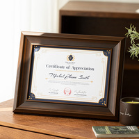 Cadre de diplôme en bois massif de qualité supérieure, double passe-partout, à suspendre au mur, style vintage, pour certificat de récompense ou autorisation
