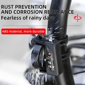 UMEDO Zinklegierung & ABS Karabiner Hängekombination Helmhaken mit Codeschloss für Fahrräder und E-Scooter - Product Image 4