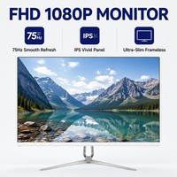 Moniteur de jeu LED 24 pouces IPS sans cadre 16:9 1K HDR 75Hz 5ms Temps de réponse Écran de bureau professionnel