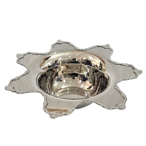 High Quality Irregular Shape Polished Metal <b>Decorative</b> <b>Plate</b> Handmade Glam Style Party Dish from India - Product Image 1